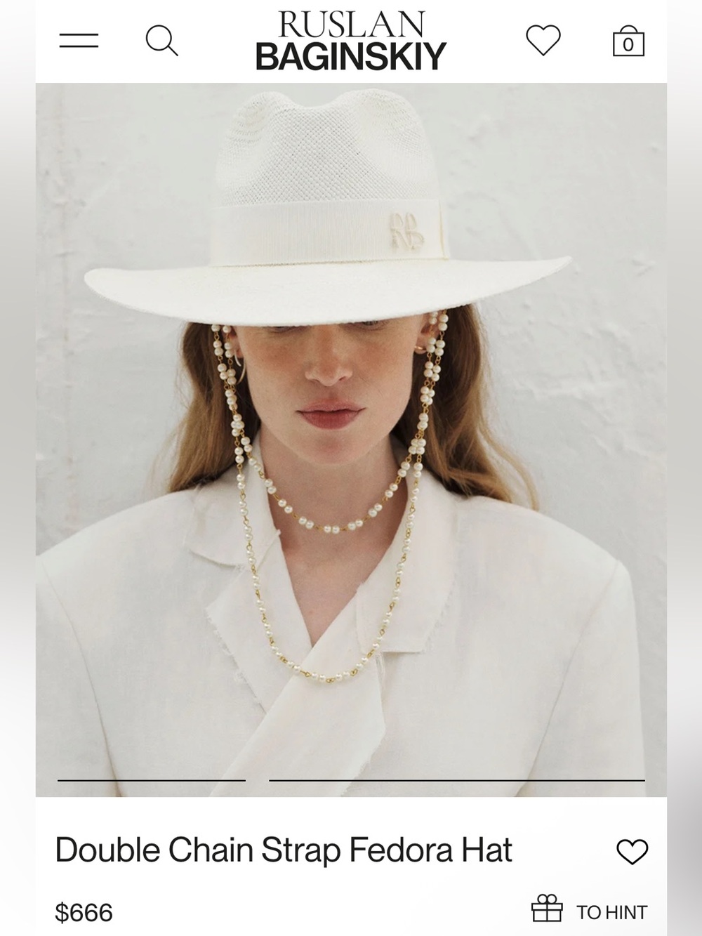 NWT Ruslan Baginskiy $666 Fedora Hat Natural Straw XS
